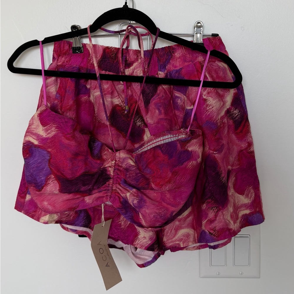 Vibrant Pink and Purple Two-Piece Set
